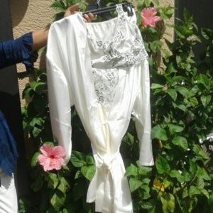 Robe, nighty, bra and panties set